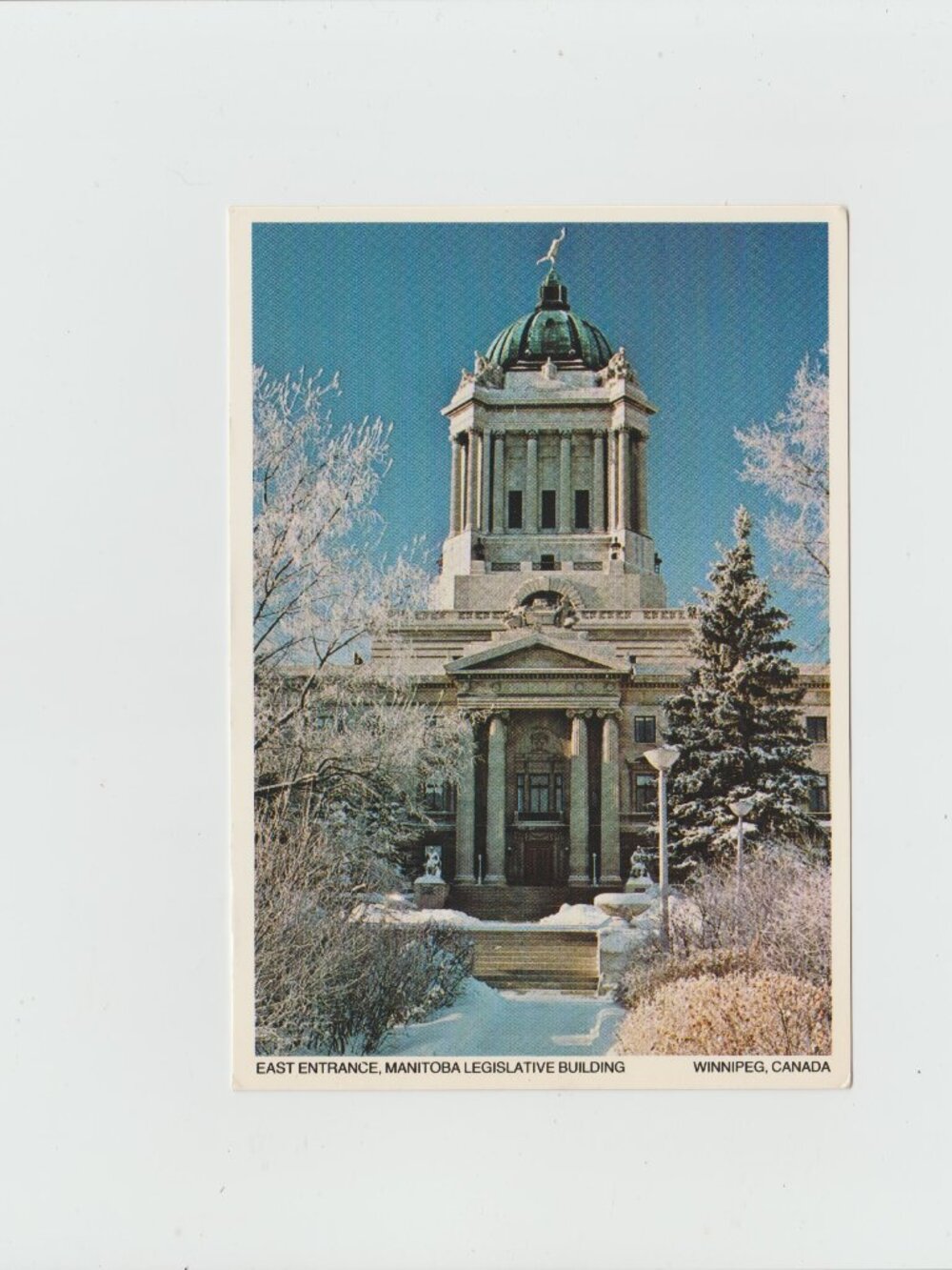 East Entrance, Manitoba Legislative Building Postcard